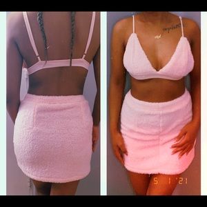 Pink Fluffy 2 piece set